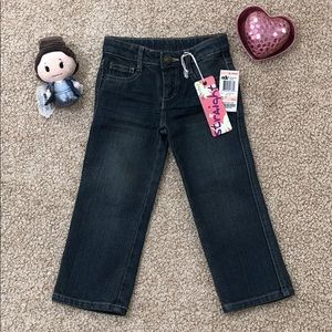 GREENDOG Straight Jeans Heart Embroidered Detail Adjustable Waist 2T NWT